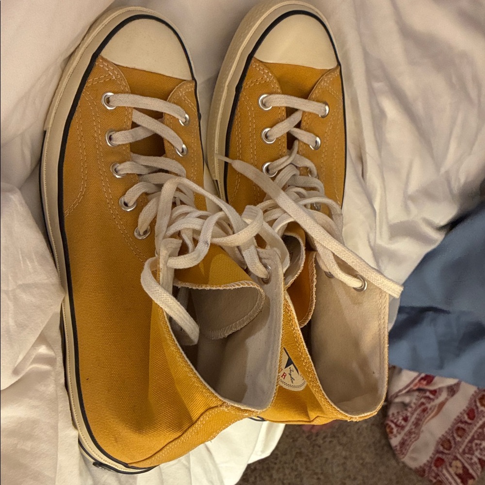 Converse Yellow High Top Canvas Sneakers